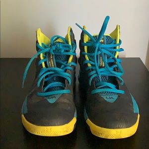 under armour hightops blue/green